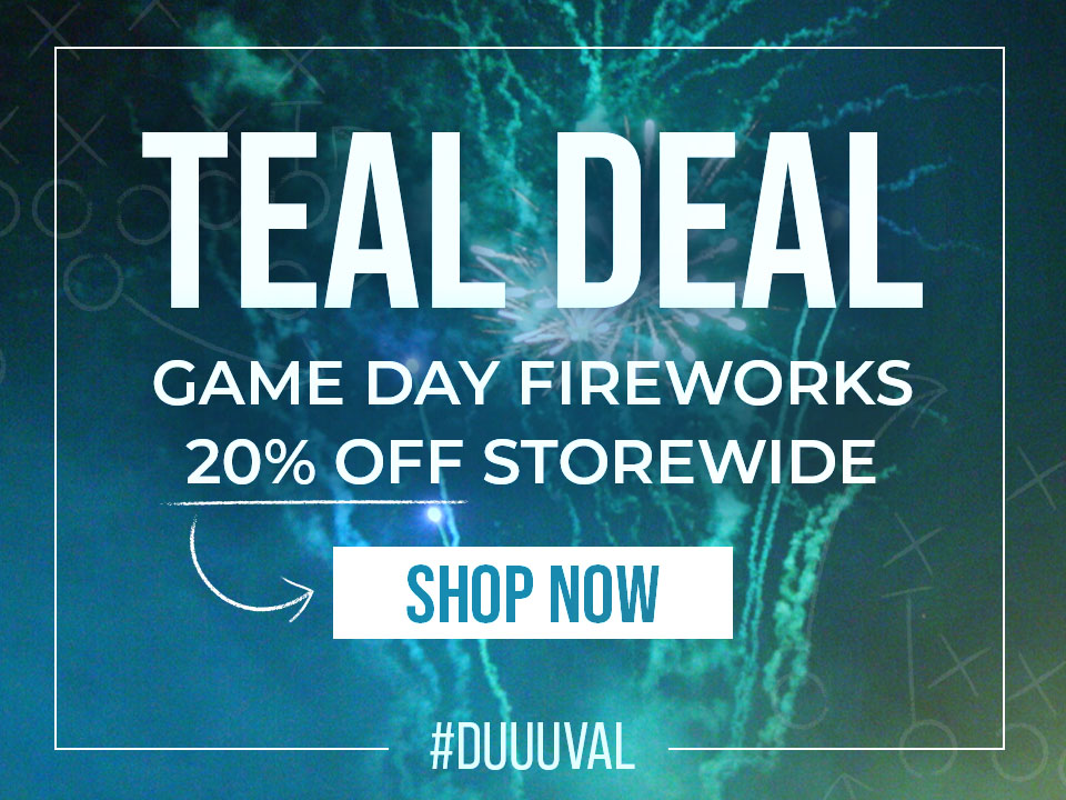 TEAL DEAL: Game Day Fireworks 20% Off Storewide